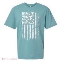 Funny Qr Scan Me President Trump 4547 Trump Dancing Code Sueded Cloud Jersey T-Shirt thumb 0