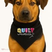 Funny Quilt Whisperer Quilting Saying Quote Sewing Gift Idea Great Gift USA-Made Doggie Bandana thumb 1