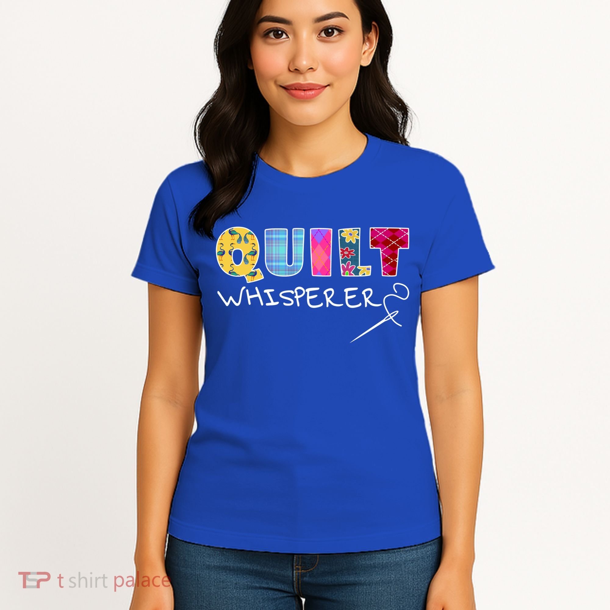 Funny Quilt Whisperer Quilting Saying Quote Sewing Gift Idea Great Gift Women's T-Shirt