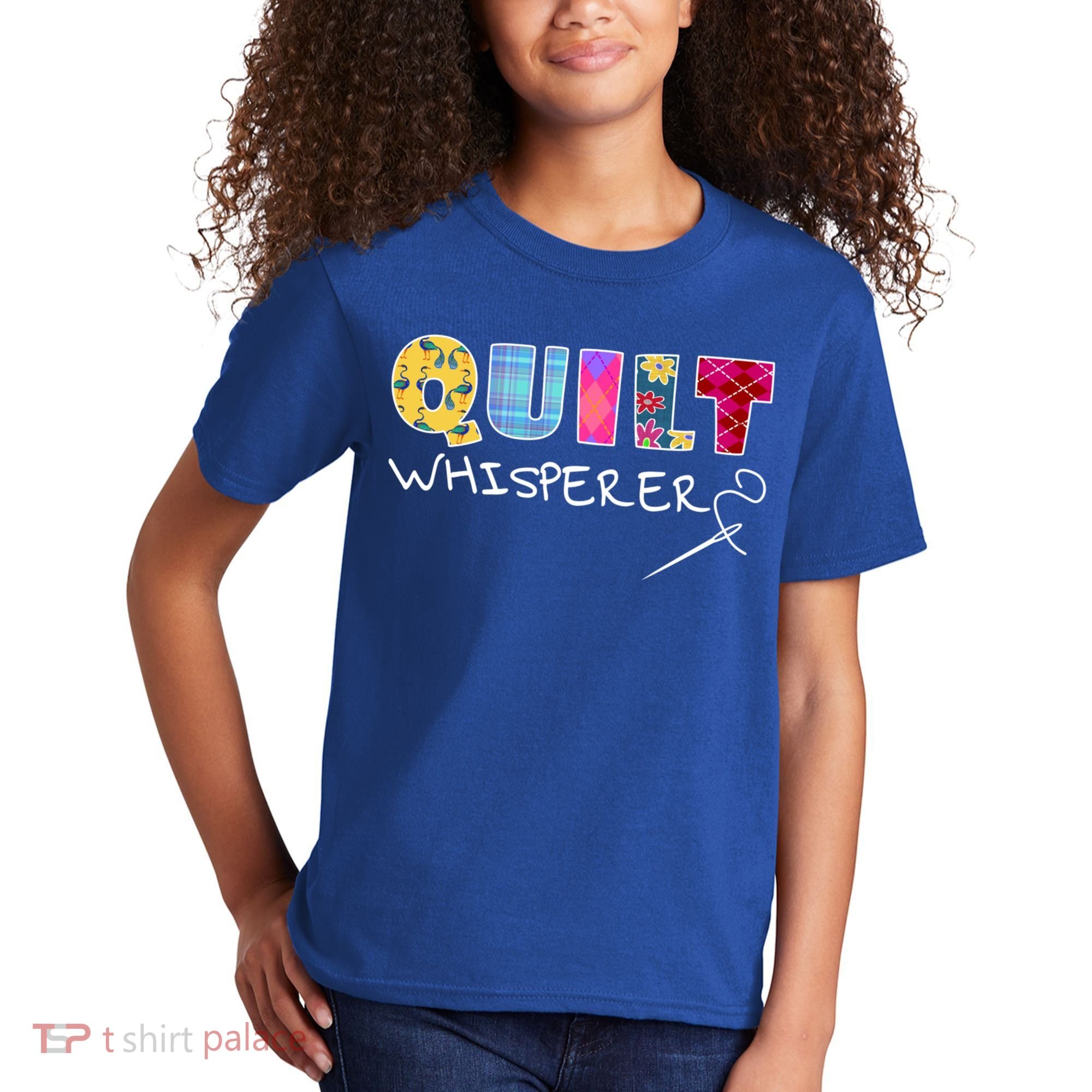 Funny Quilt Whisperer Quilting Saying Quote Sewing Gift Idea Great Gift Kids T-Shirt