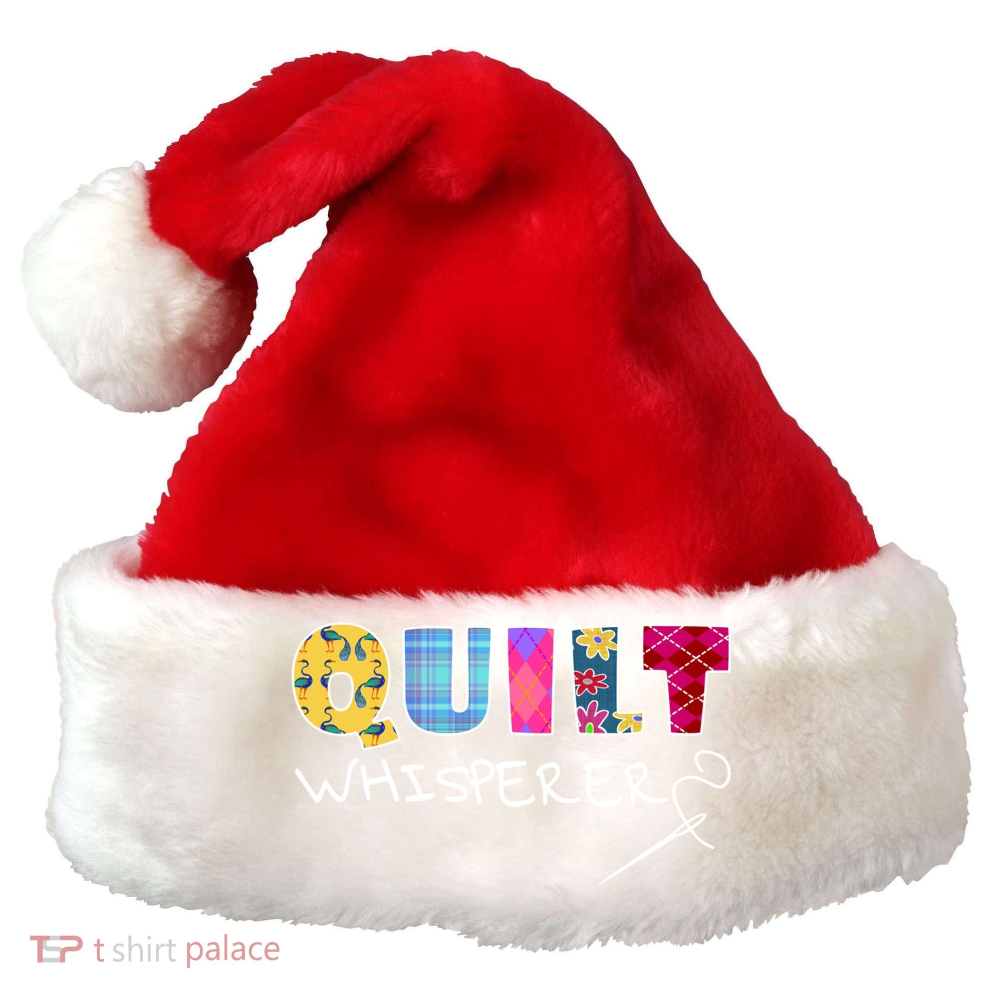 Funny Quilt Whisperer Quilting Saying Quote Sewing Gift Idea Great Gift Santa Hat