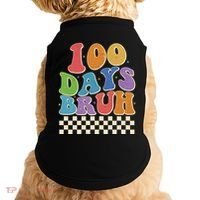 Funny Retro 100 Days Bruh 100 Days Of School Doggie Tank thumb 0