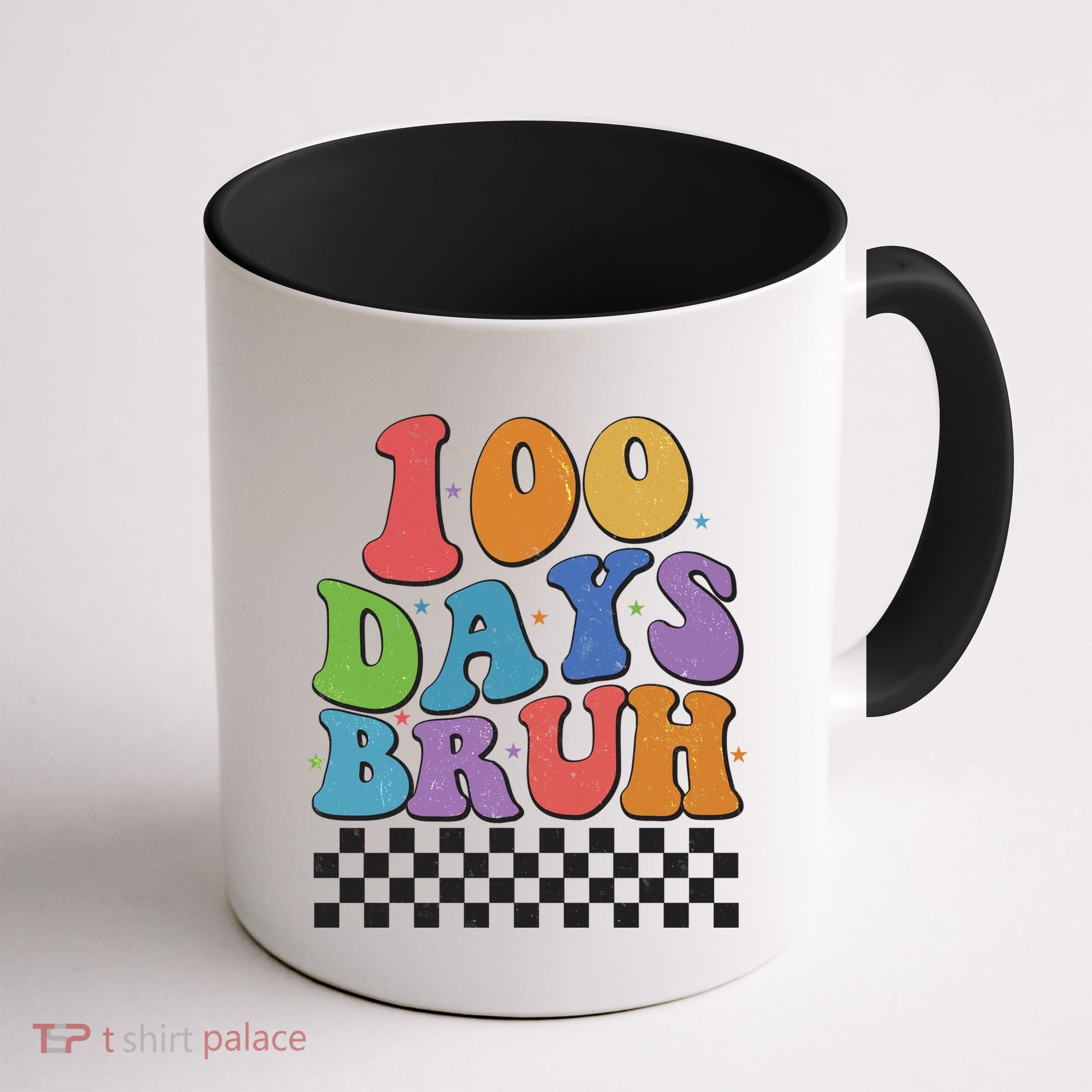 Funny Retro 100 Days Bruh 100 Days Of School Coffee Mug
