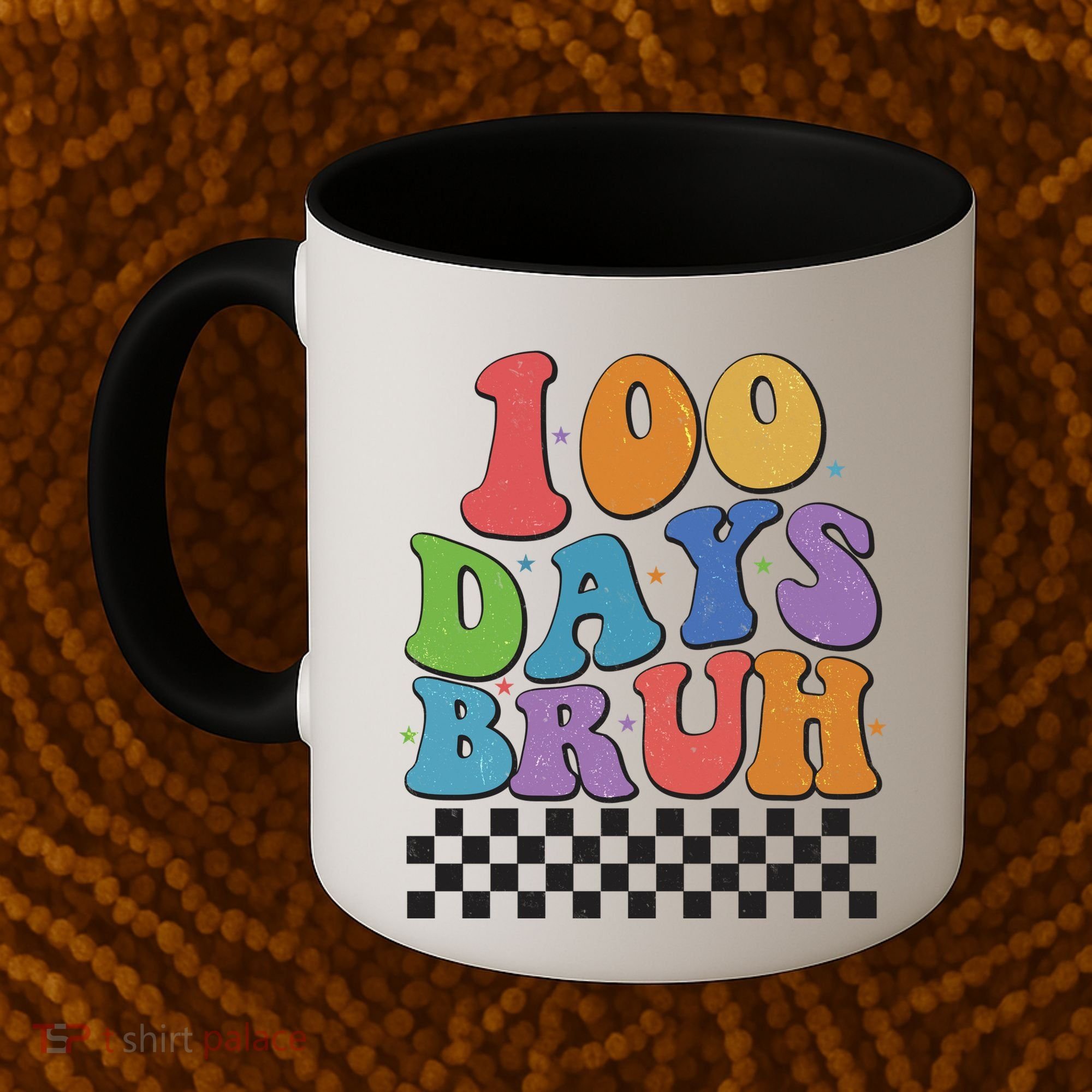Funny Retro 100 Days Bruh 100 Days Of School Coffee Mug