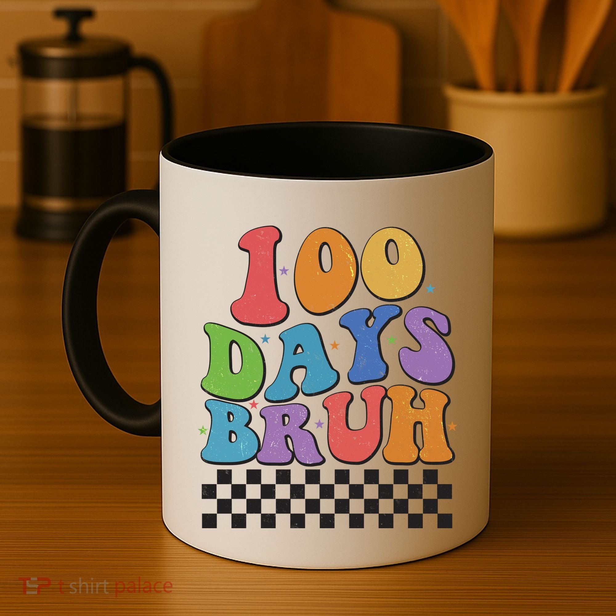 Funny Retro 100 Days Bruh 100 Days Of School Coffee Mug