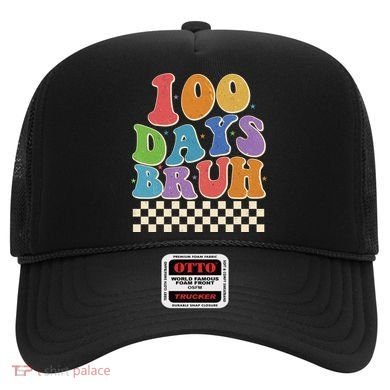 Funny Retro 100 Days Bruh 100 Days Of School Hat