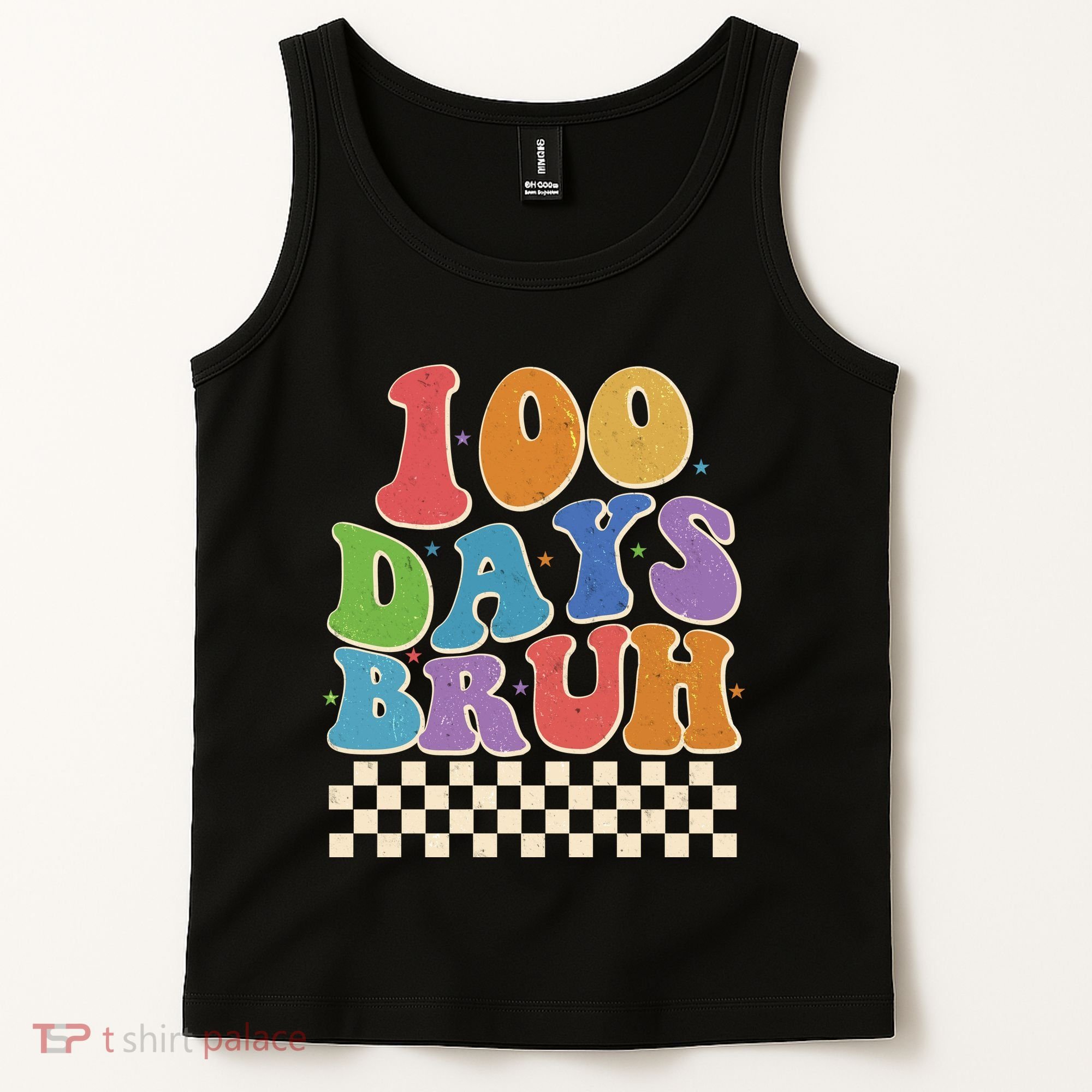Funny Retro 100 Days Bruh 100 Days Of School Tank Top