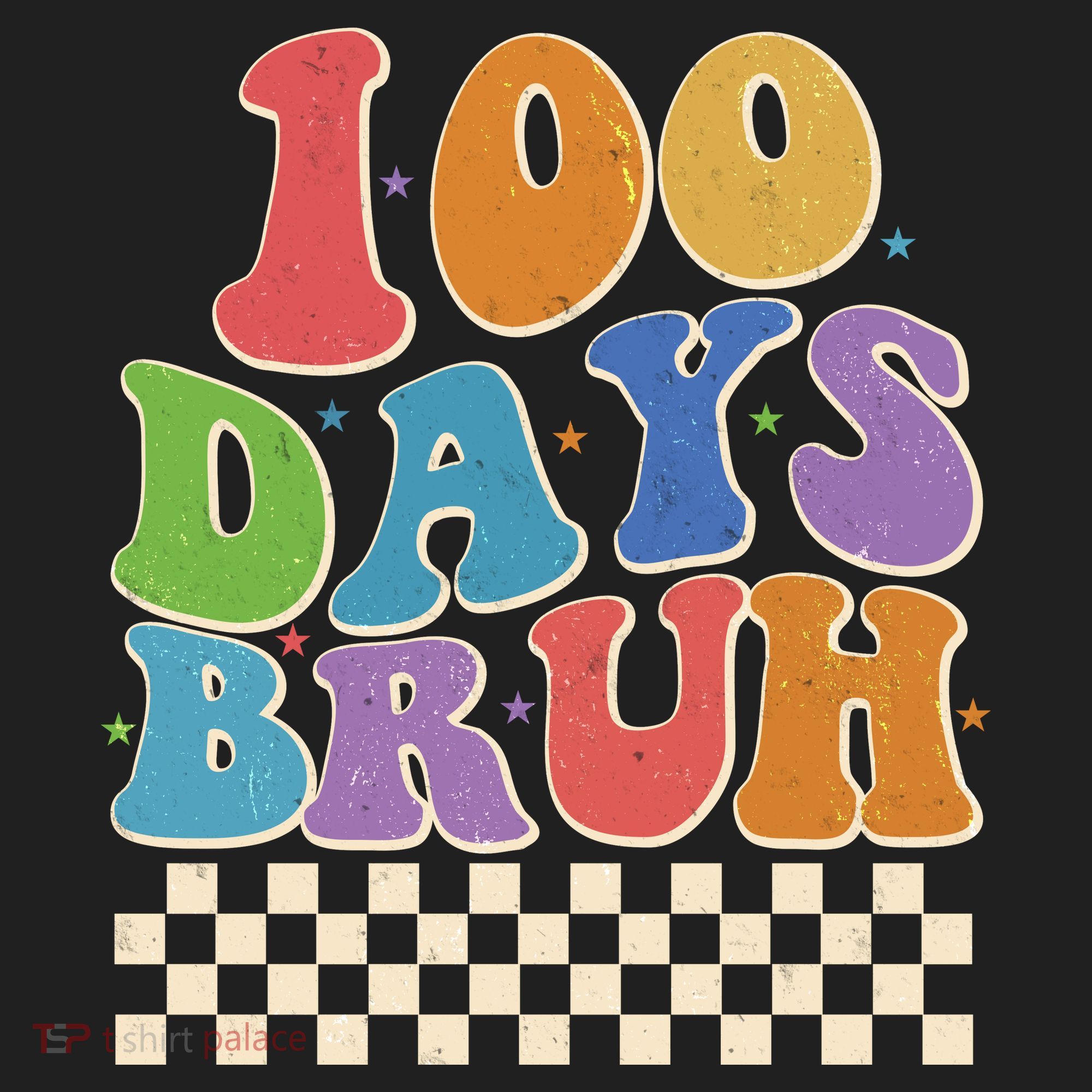 Funny Retro 100 Days Bruh 100 Days Of School Golf Towel