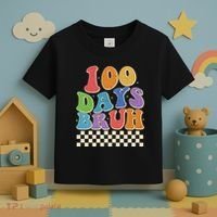 Funny Retro 100 Days Bruh 100 Days Of School Toddler T-Shirt thumb 3