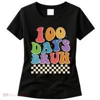 Funny Retro 100 Days Bruh 100 Days Of School Women's T-Shirt thumb 0