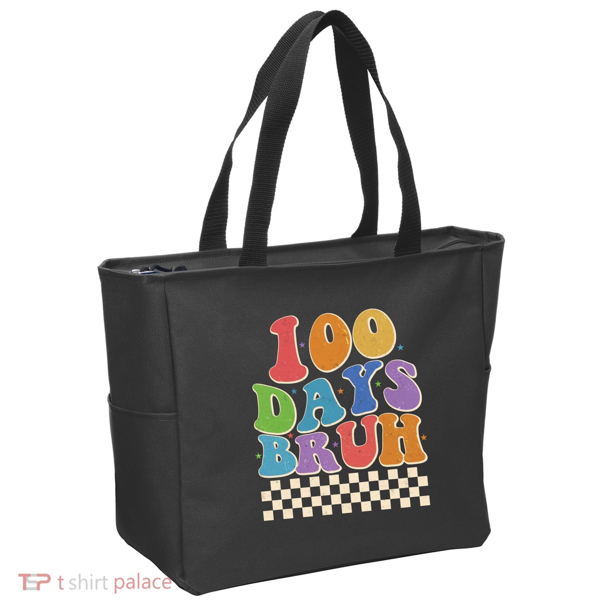Funny Retro 100 Days Bruh 100 Days Of School Tote Bag