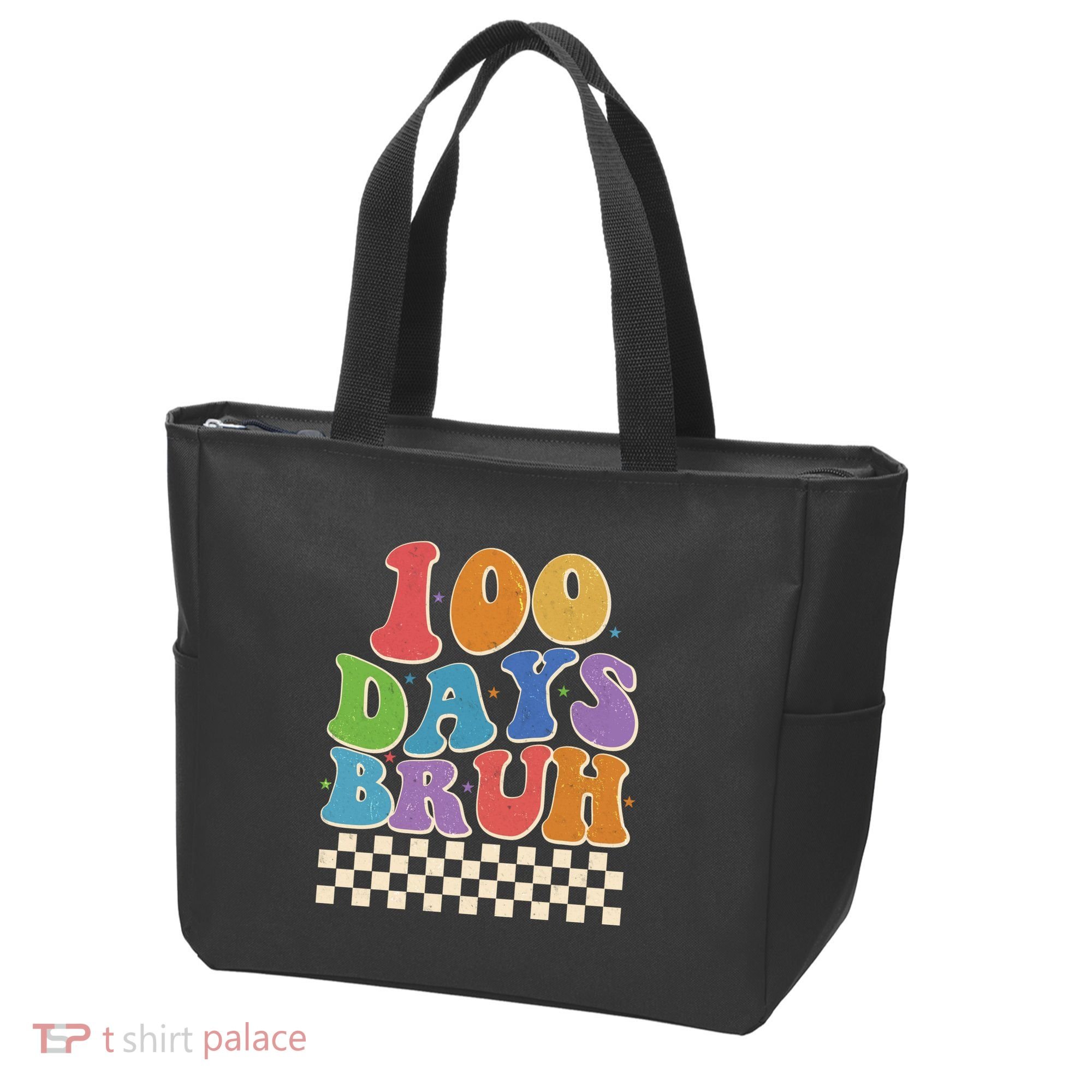 Funny Retro 100 Days Bruh 100 Days Of School Tote Bag