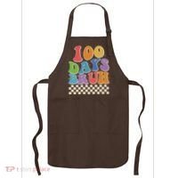 Funny Retro 100 Days Bruh 100 Days Of School Apron thumb 0