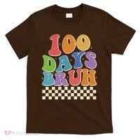 Funny Retro 100 Days Bruh 100 Days Of School T-Shirt thumb 0