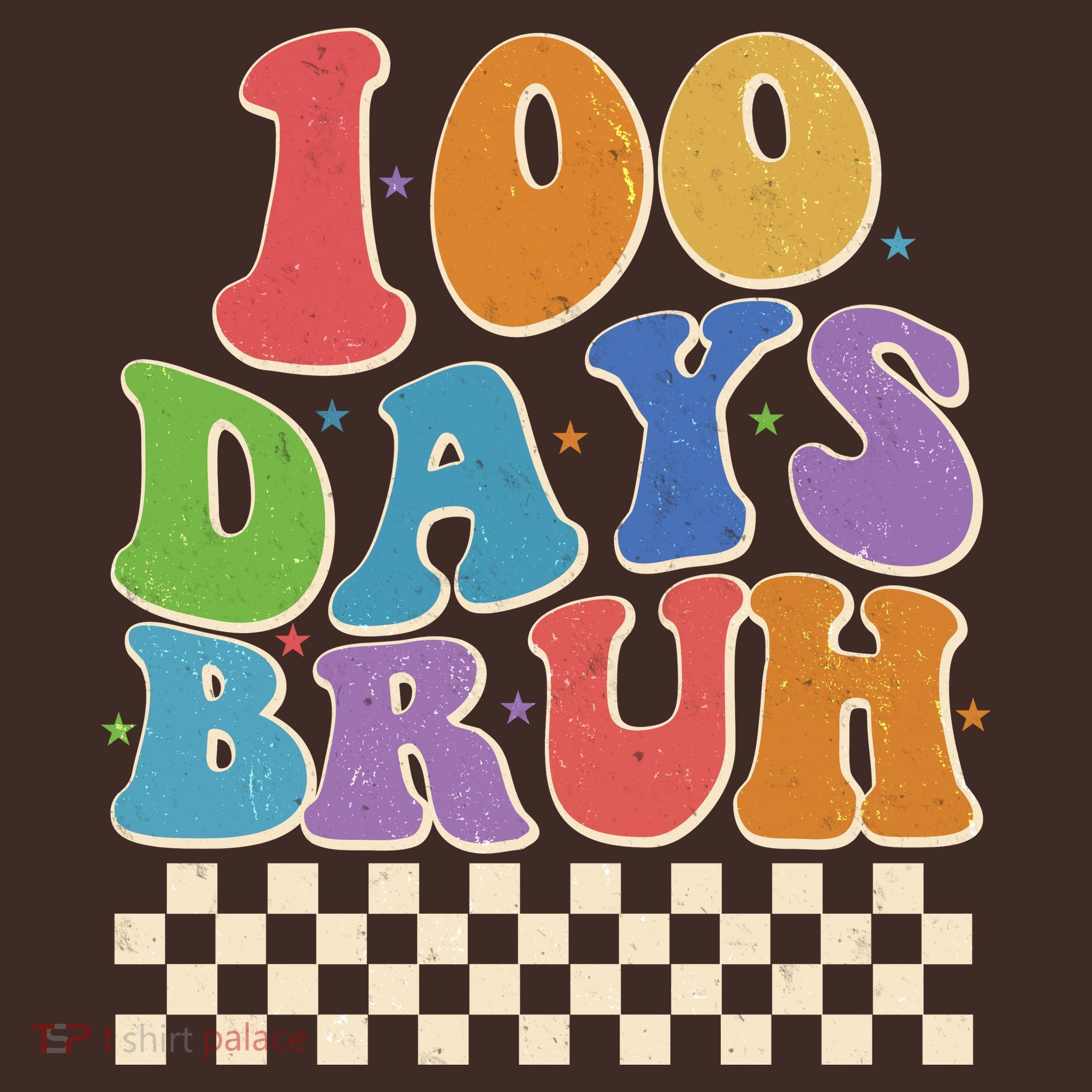 Funny Retro 100 Days Bruh 100 Days Of School T-Shirt