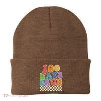 Funny Retro 100 Days Bruh 100 Days Of School Beanie thumb 0