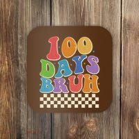 Funny Retro 100 Days Bruh 100 Days Of School Coaster thumb 0