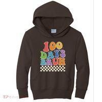 Funny Retro 100 Days Bruh 100 Days Of School Kids Hoodie thumb 0
