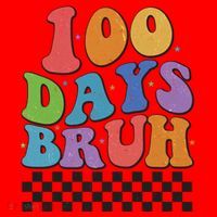 Funny Retro 100 Days Bruh 100 Days Of School Santa Hat thumb 1