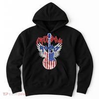 Freedom Rocks 4th Of July Patriotic Usa Flag Rocks Guitar Hoodie thumb 0