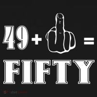 Funny Rude 50th Birthday Gift 49 Plus 1 Finger Equals 50 Funny Gift Women's Hoodie thumb 2