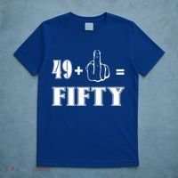 Funny Rude 50th Birthday Gift 49 Plus 1 Finger Equals 50 Funny Gift T-Shirt thumb 5