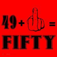 Funny Rude 50th Birthday Gift 49 Plus 1 Finger Equals 50 Funny Gift Santa Hat thumb 1
