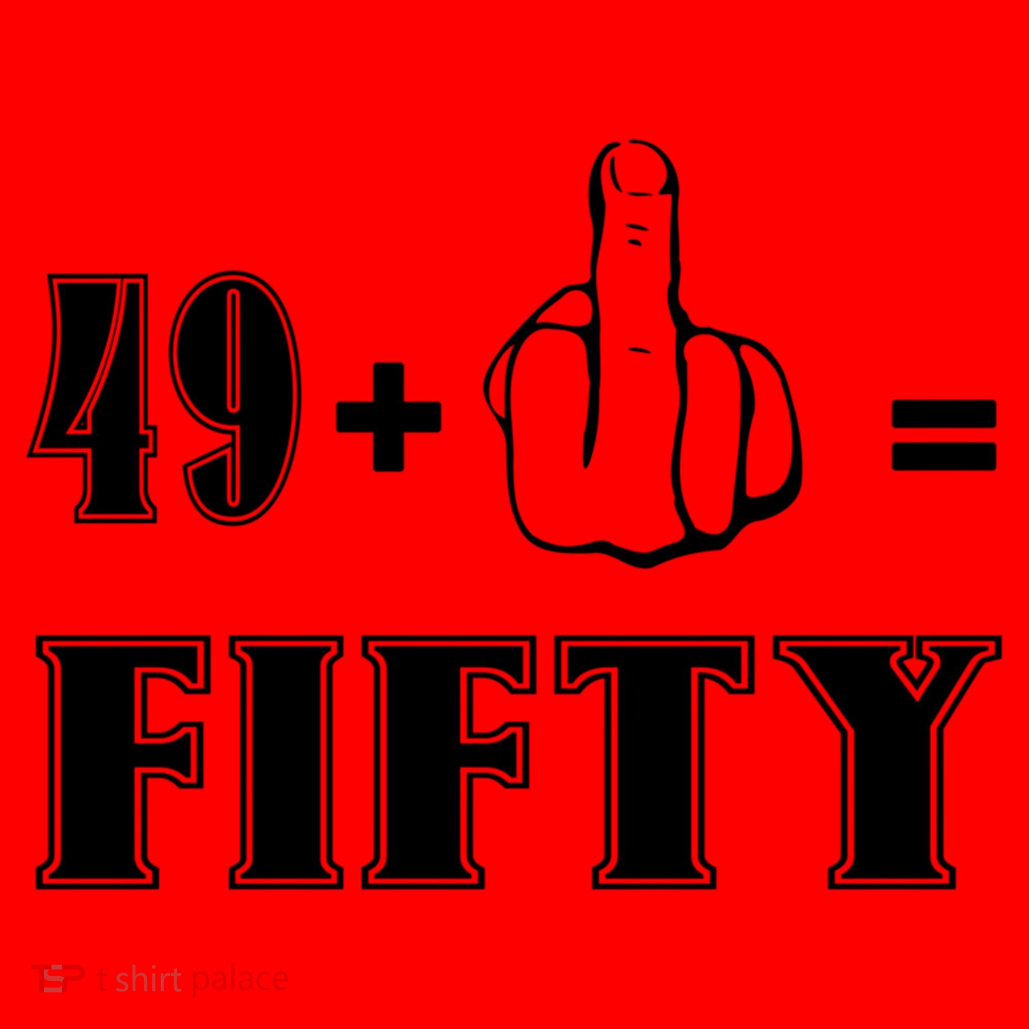 Funny Rude 50th Birthday Gift 49 Plus 1 Finger Equals 50 Funny Gift Santa Hat