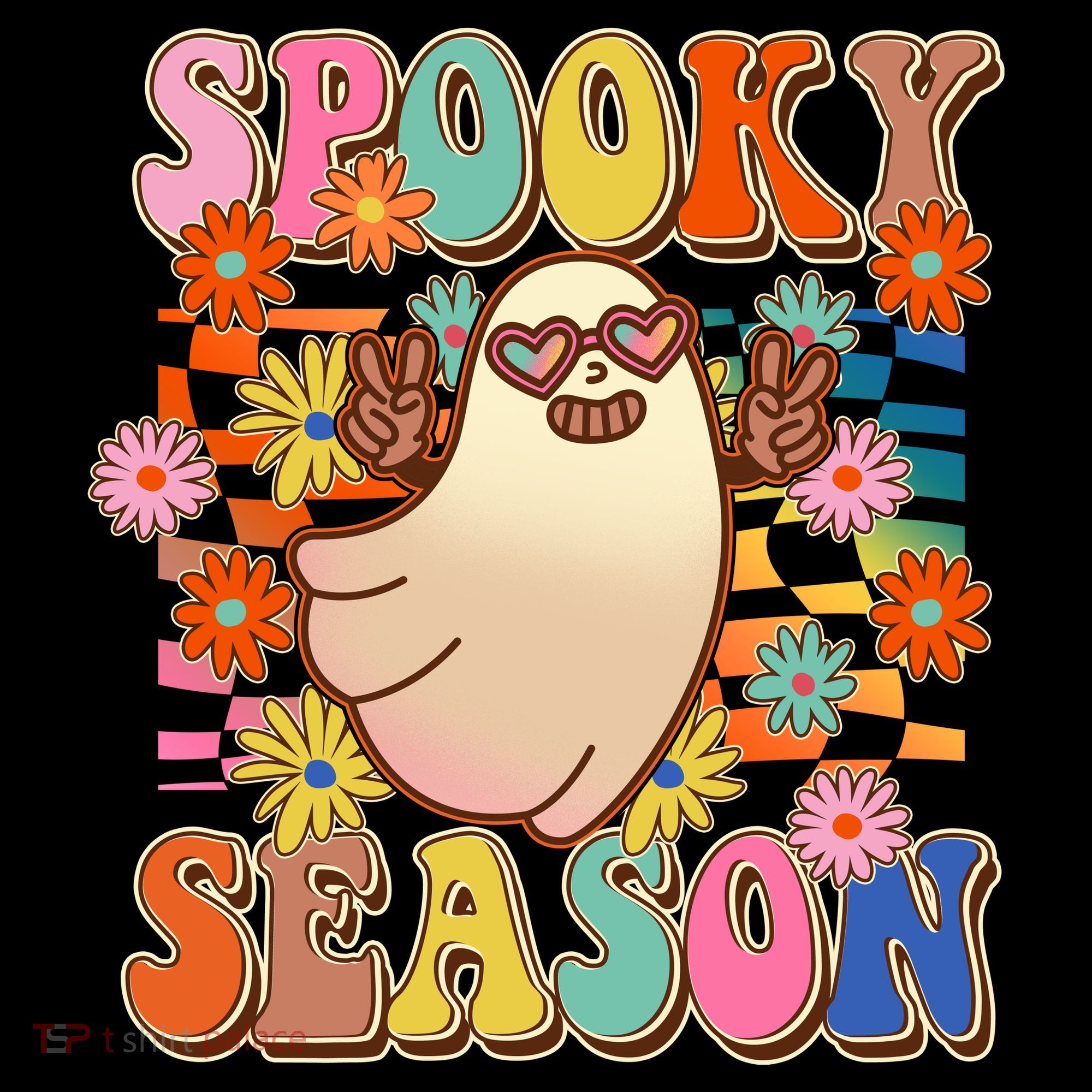 Funny Retro 60s Halloween Spooky Season Hippie Ghost Coffee Mug