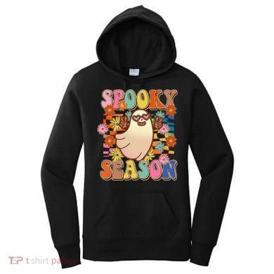 Funny Retro 60s Halloween Spooky Season Hippie Ghost Women's Hoodie
