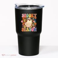 Funny Retro 60s Halloween Spooky Season Hippie Ghost Tumbler thumb 0