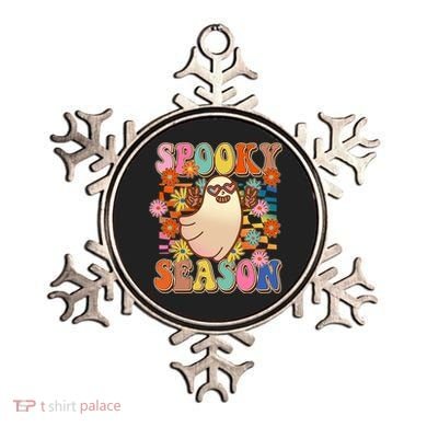 Funny Retro 60s Halloween Spooky Season Hippie Ghost Ornament