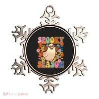 Funny Retro 60s Halloween Spooky Season Hippie Ghost Ornament thumb 0
