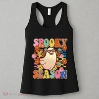Funny Retro 60s Halloween Spooky Season Hippie Ghost Women's Tank Top thumb 3