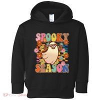 Funny Retro 60s Halloween Spooky Season Hippie Ghost Toddler Hoodie thumb 0