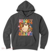 Funny Retro 60s Halloween Spooky Season Hippie Ghost Hoodie thumb 0