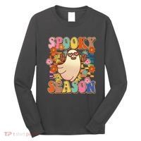 Funny Retro 60s Halloween Spooky Season Hippie Ghost Long Sleeve Shirt thumb 0