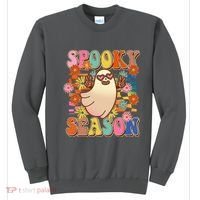 Funny Retro 60s Halloween Spooky Season Hippie Ghost Sweatshirt thumb 0