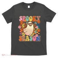 Funny Retro 60s Halloween Spooky Season Hippie Ghost T-Shirt thumb 0