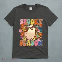 Funny Retro 60s Halloween Spooky Season Hippie Ghost T-Shirt thumb 5
