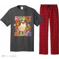 Funny Retro 60s Halloween Spooky Season Hippie Ghost Pajama Set thumb 0