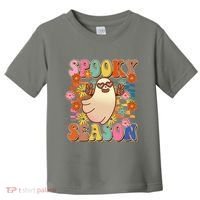 Funny Retro 60s Halloween Spooky Season Hippie Ghost Toddler T-Shirt thumb 0