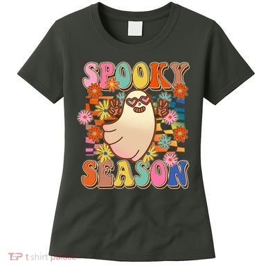 Funny Retro 60s Halloween Spooky Season Hippie Ghost Women's T-Shirt