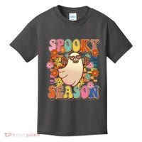 Funny Retro 60s Halloween Spooky Season Hippie Ghost Kids T-Shirt thumb 0