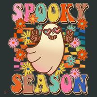 Funny Retro 60s Halloween Spooky Season Hippie Ghost Tote Bag thumb 4