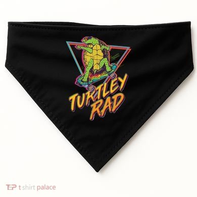 Funny Retro 80's Turtley Rad Skateboarding Turtle USA-Made Doggie Bandana
