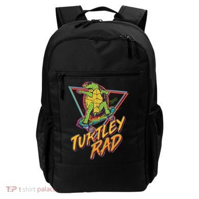 Funny Retro 80's Turtley Rad Skateboarding Turtle Backpack