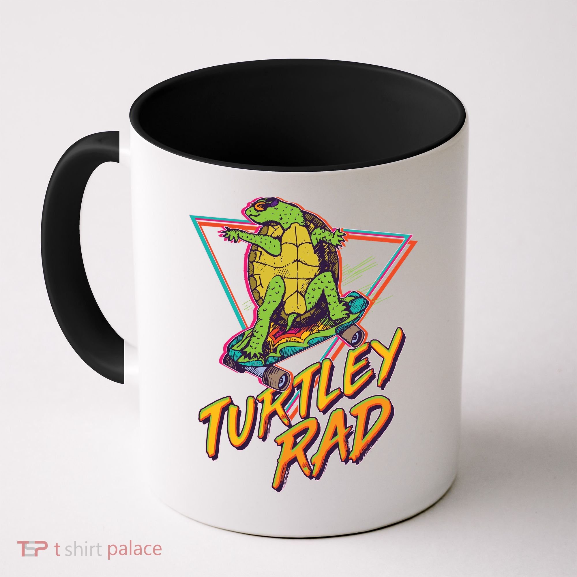 Funny Retro 80's Turtley Rad Skateboarding Turtle Coffee Mug