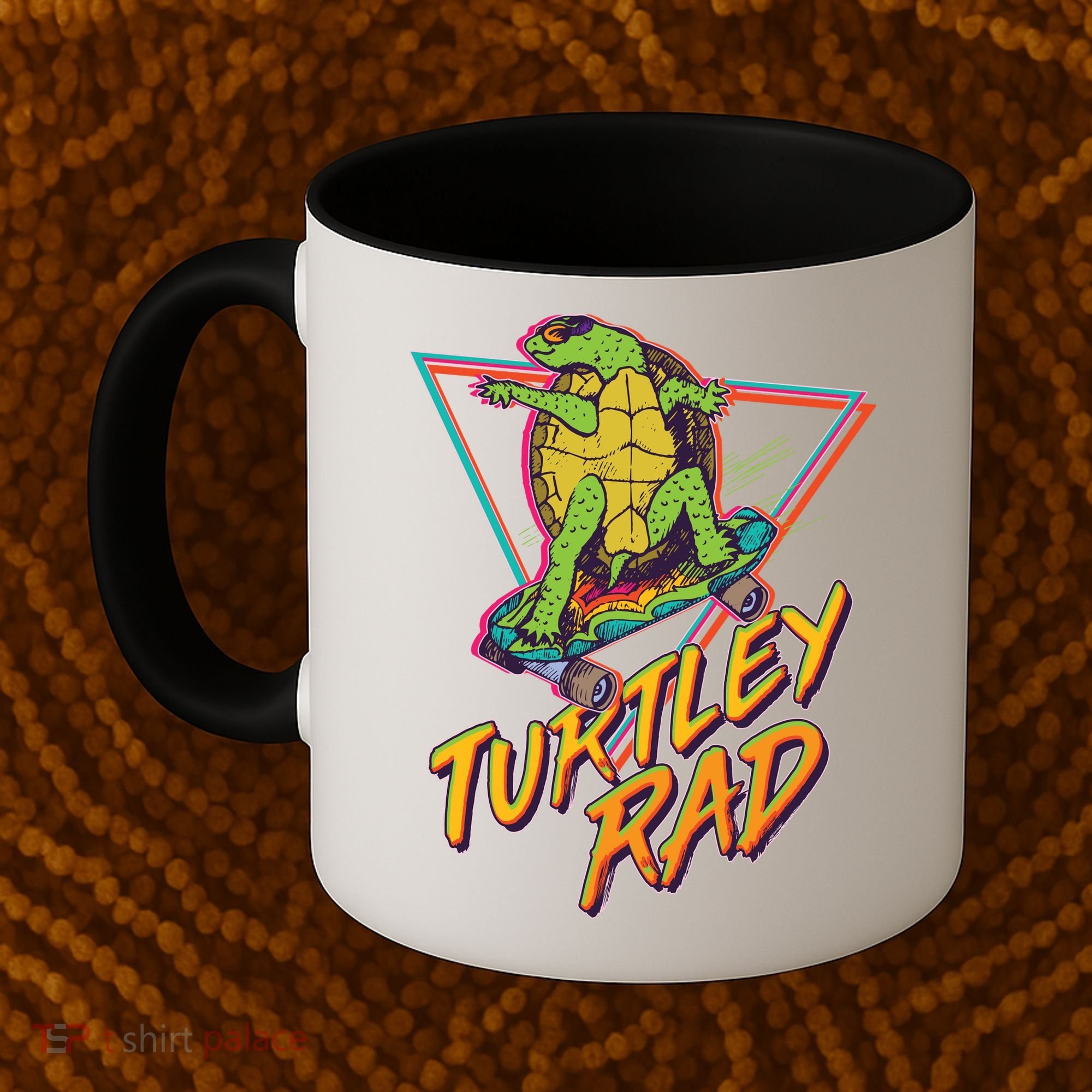 Funny Retro 80's Turtley Rad Skateboarding Turtle Coffee Mug