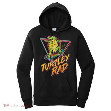 Funny Retro 80's Turtley Rad Skateboarding Turtle Women's Hoodie